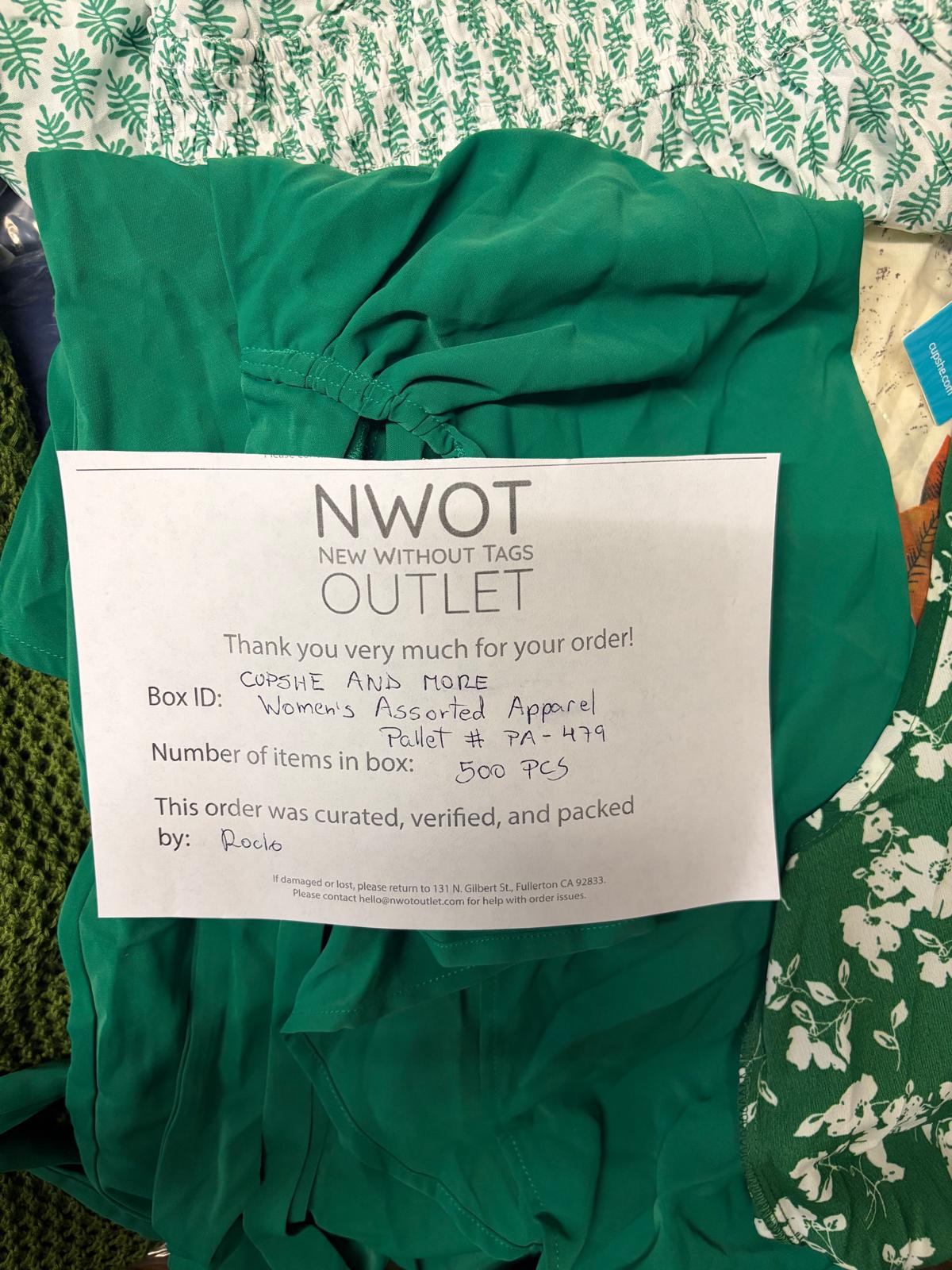 Cupshe & More | Assorted Women's Apparel | 500 Pieces | New with Tag | Pallet #PA-479