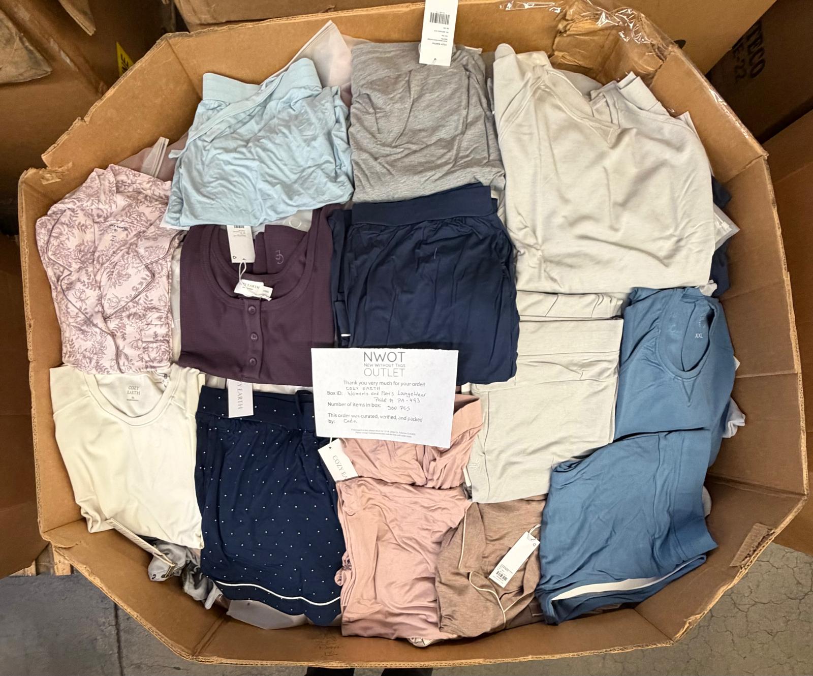 Cozy Earth | Assorted Apparel | New With Tag | 300 Pieces | Pallet #PA-493