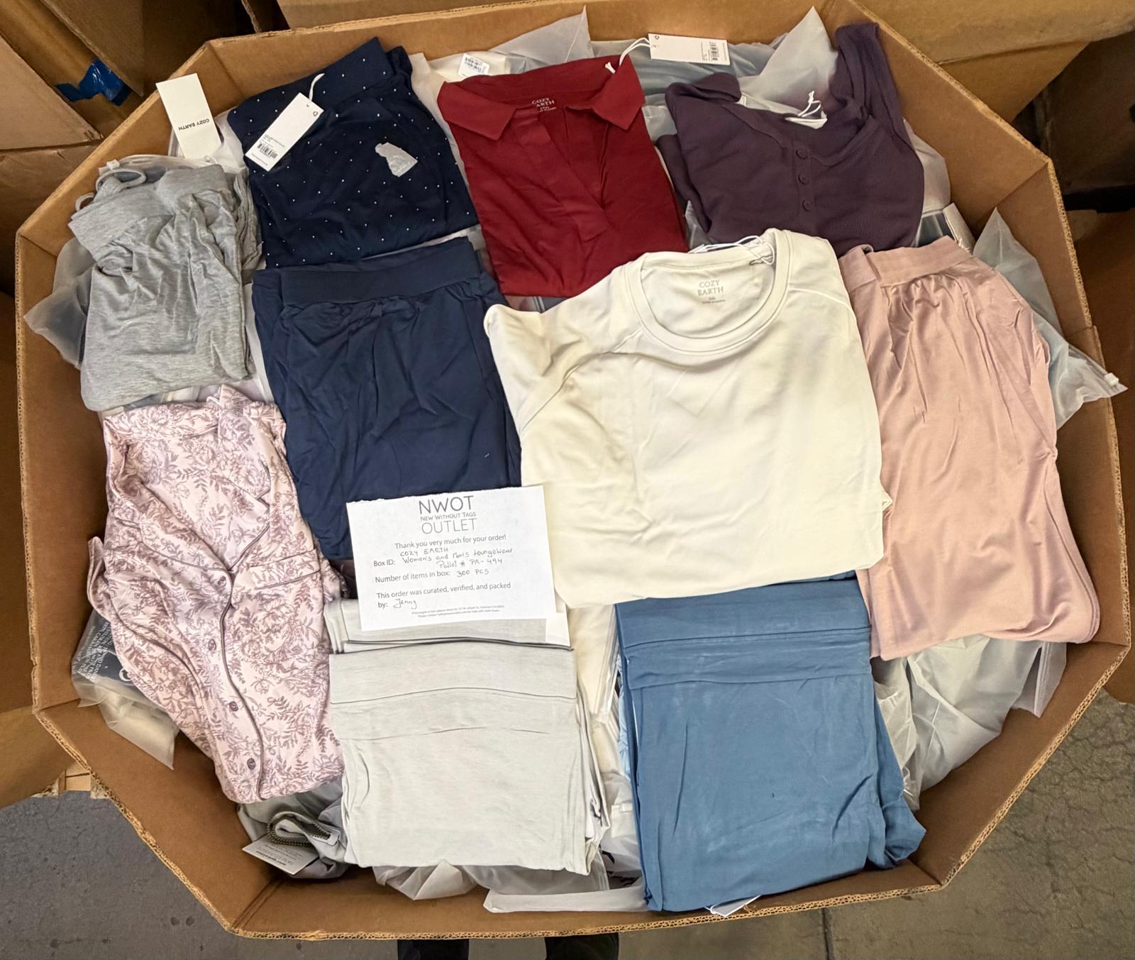 Cozy Earth | Assorted Apparel | New With Tag | 300 Pieces | Pallet #PA-494