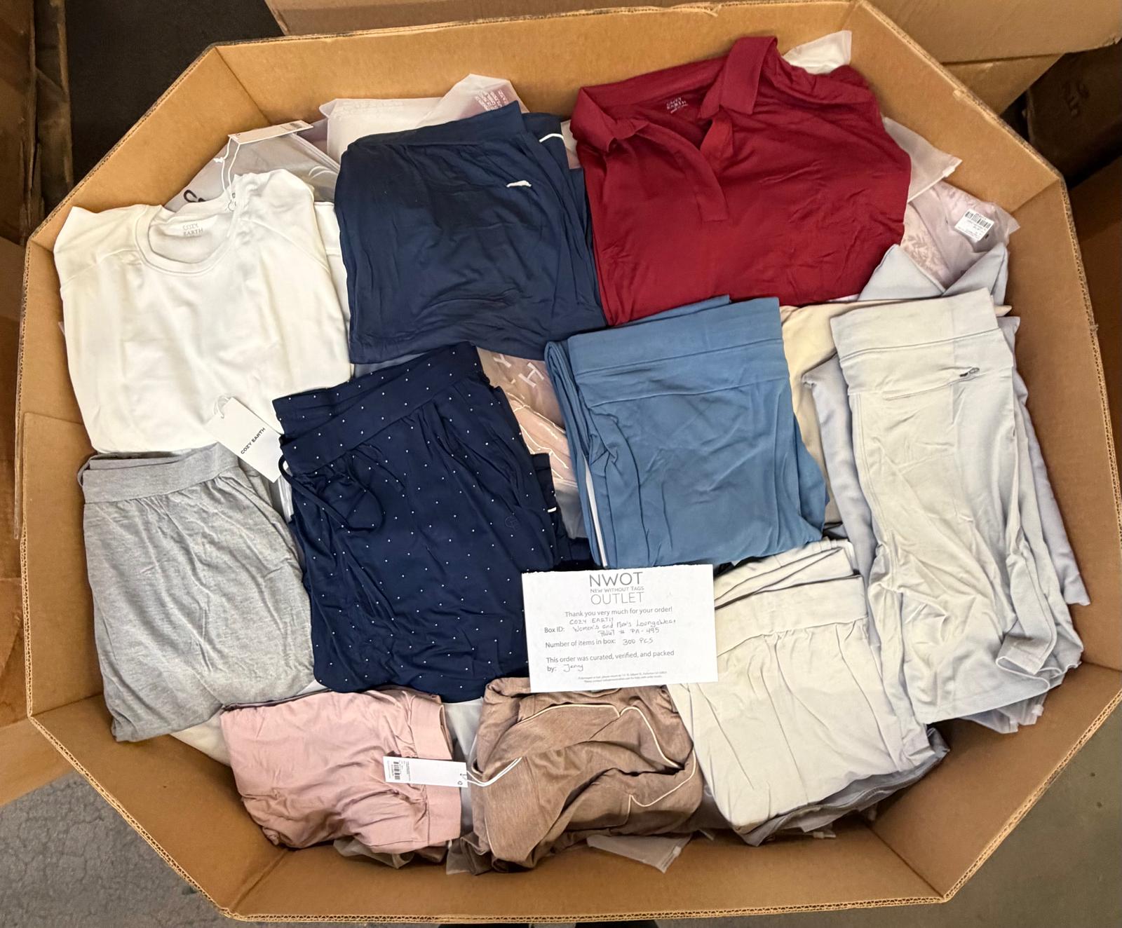 Cozy Earth | Assorted Apparel | New With Tag | 300 Pieces | Pallet #PA-495