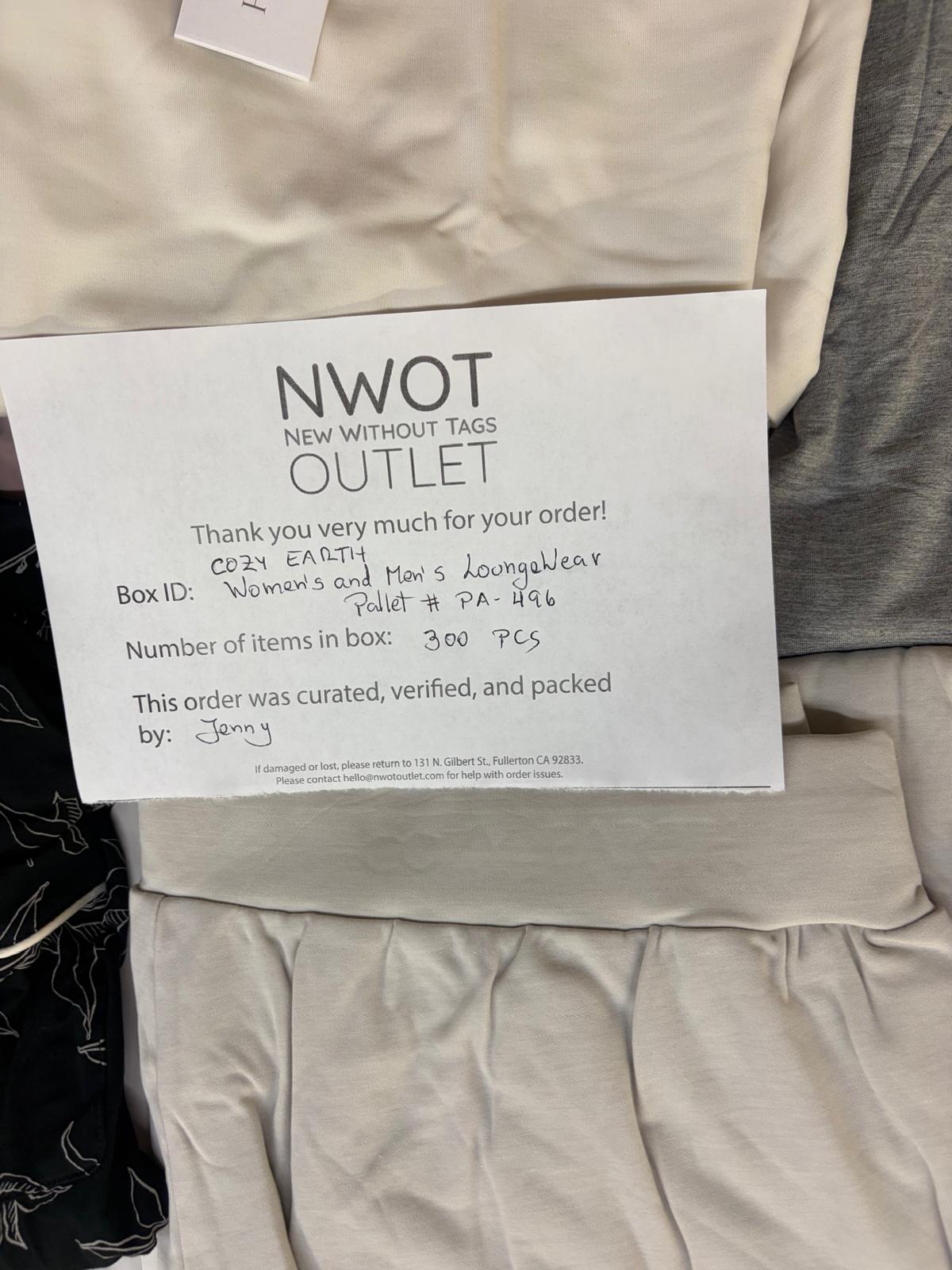 Cozy Earth | Assorted Apparel | New With Tag | 300 Pieces | Pallet #PA-496