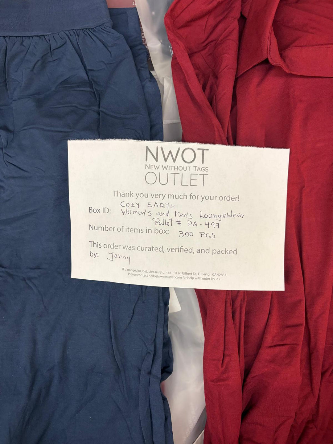 Cozy Earth | Assorted Apparel | New With Tag | 300 Pieces | Pallet #PA-497