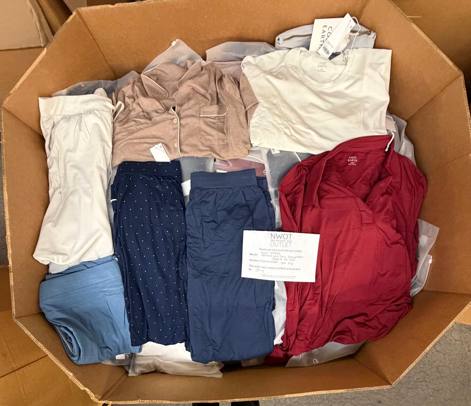 Cozy Earth | Assorted Apparel | New With Tag | 300 Pieces | Pallet #PA-497
