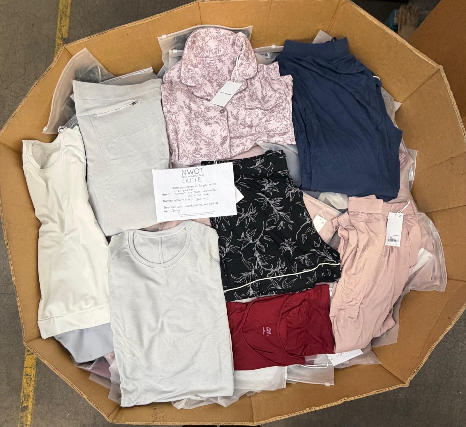 Cozy Earth | Assorted Apparel | New With Tag | 300 Pieces | Pallet #PA-498