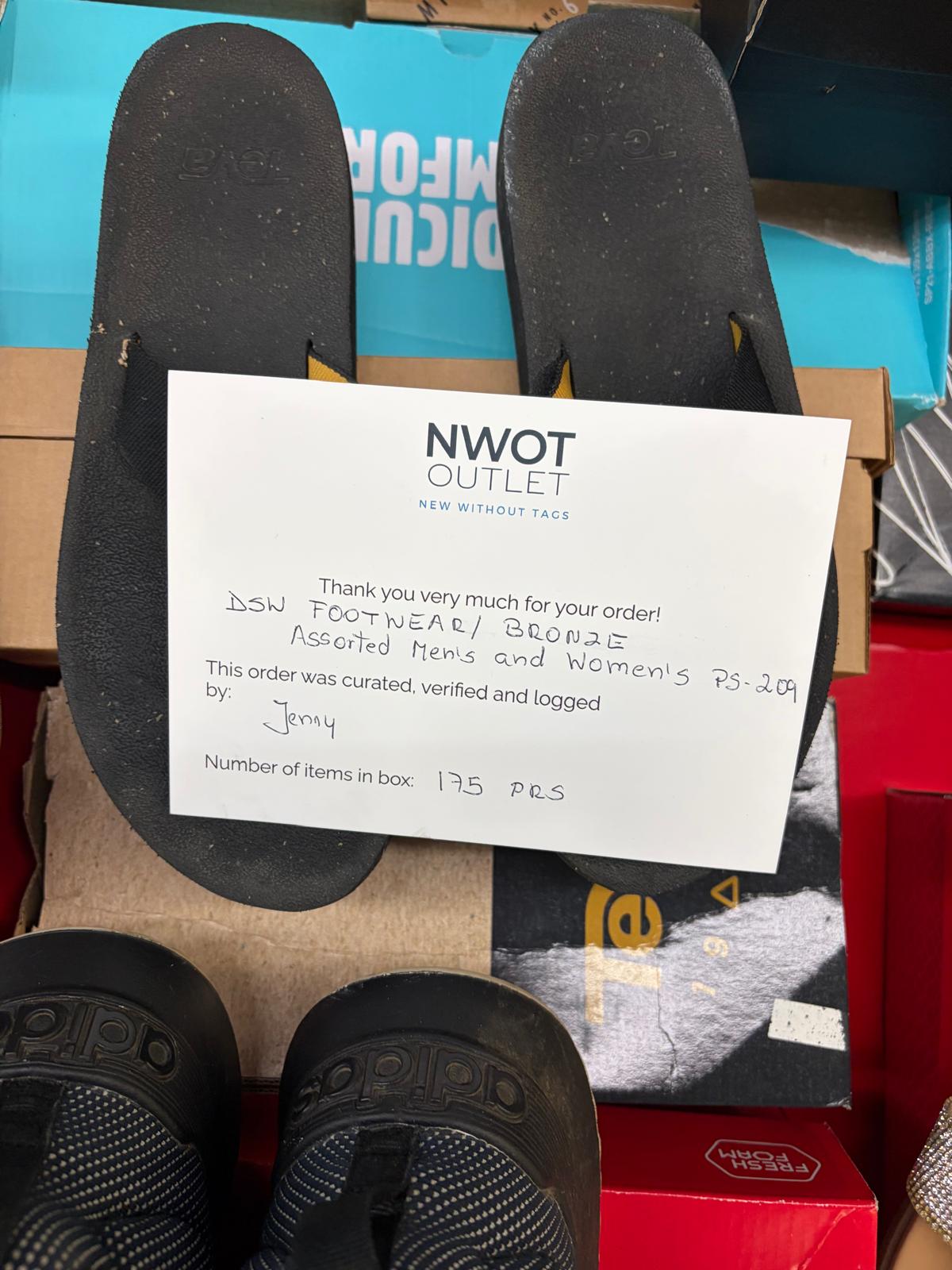 DSW Footwear/Shoes | Assorted Mixed Gender Bronze Footwear | Returns | 175 Pairs | Pallet# PS-209