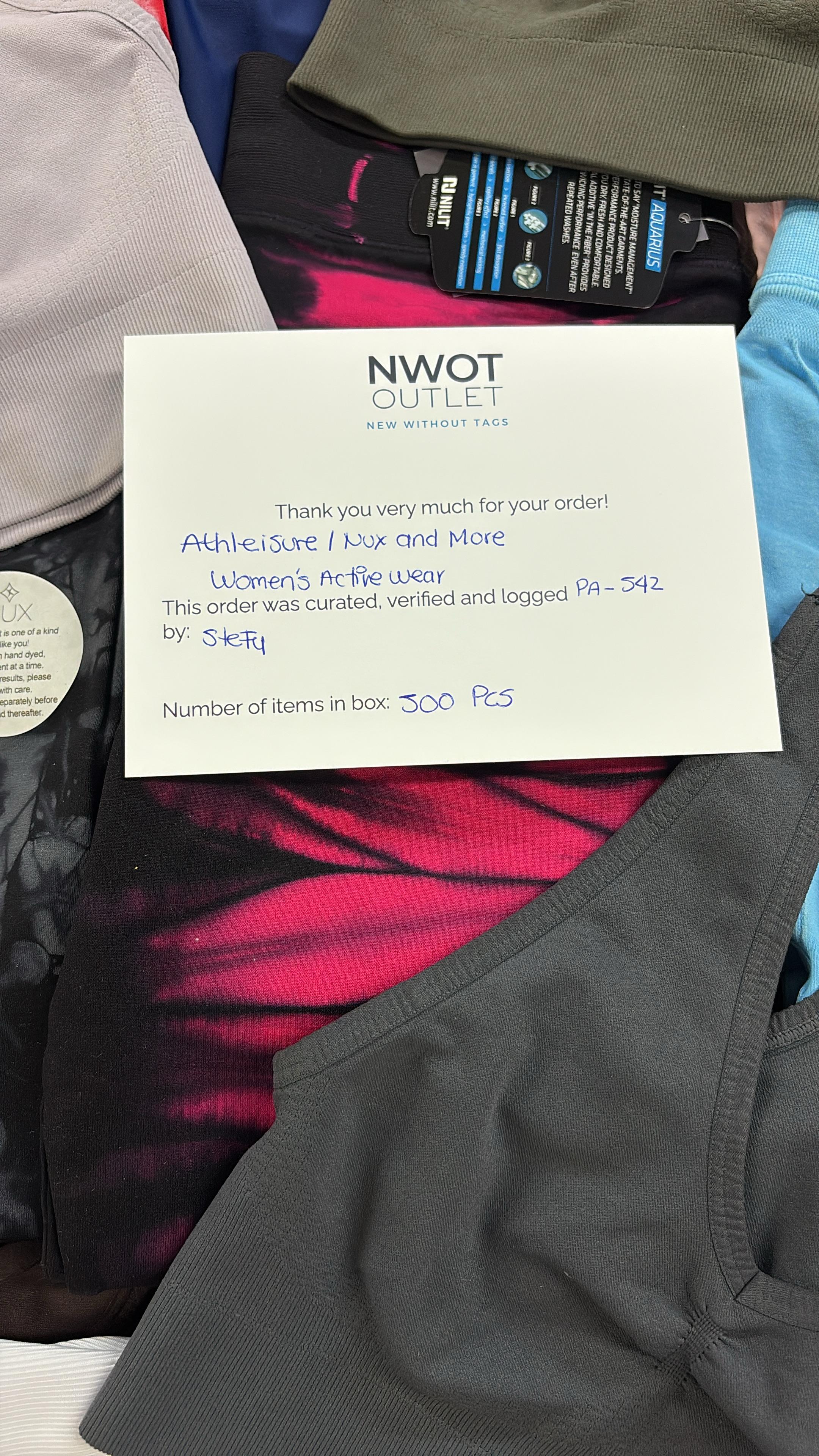 Athleisure Nux & More | Assorted Women's Apparel | 500 Pieces | NWT | Pallet #PA-542