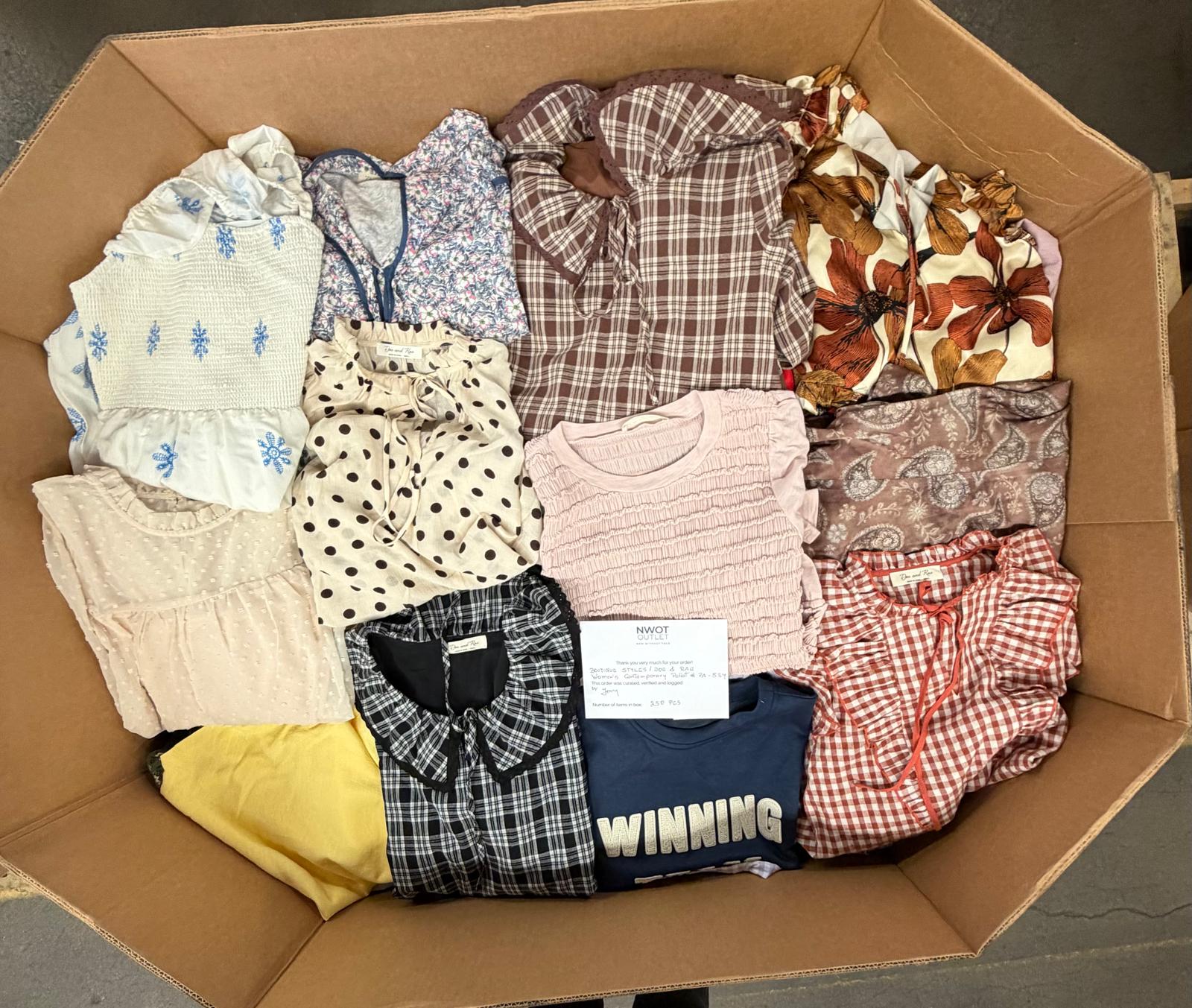 Doe And Rae | Women Assorted Apparel | 250 Pieces | Pallet #PA-554