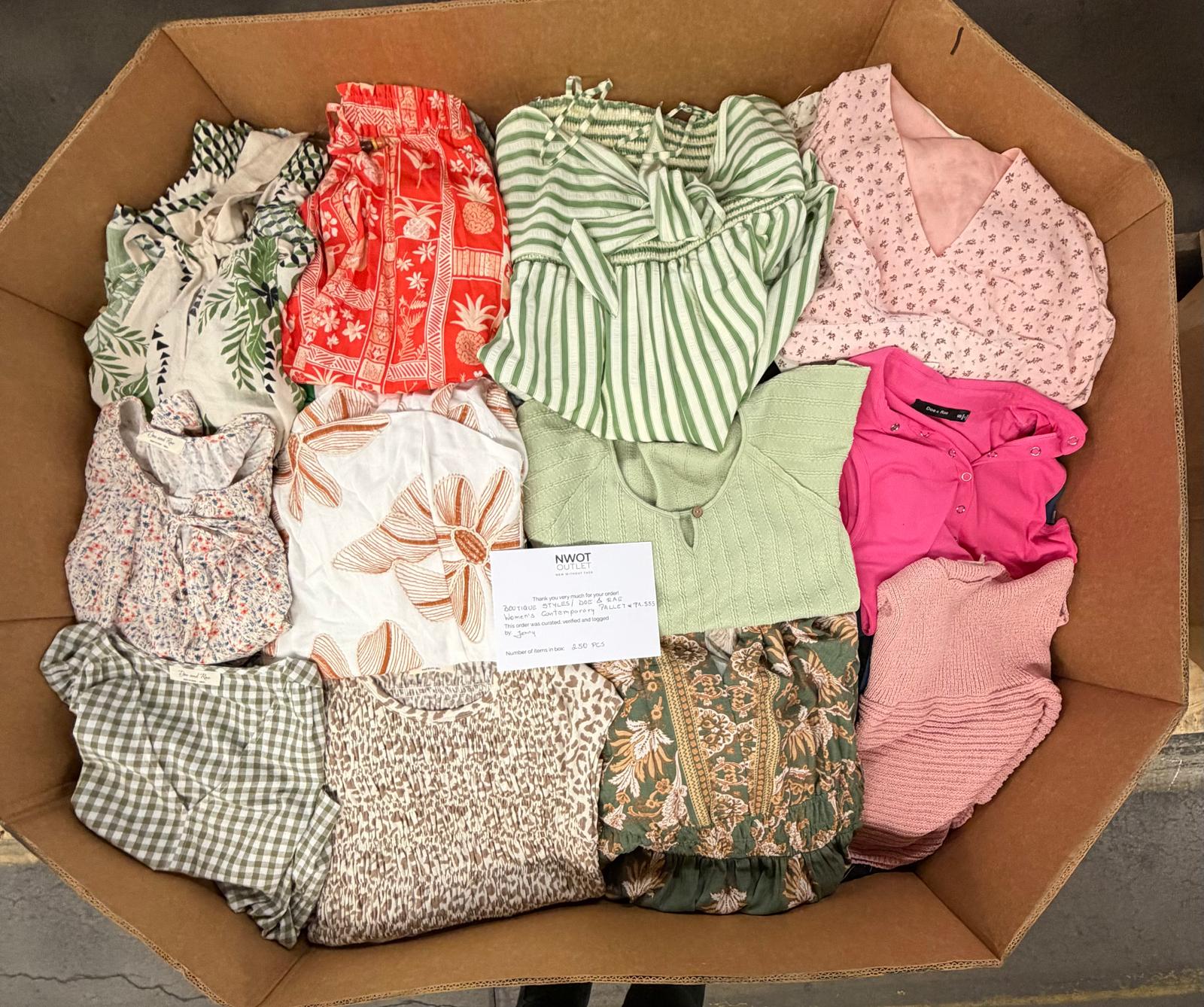 Doe And Rae | Women Assorted Apparel | 250 Pieces | Pallet #PA-555