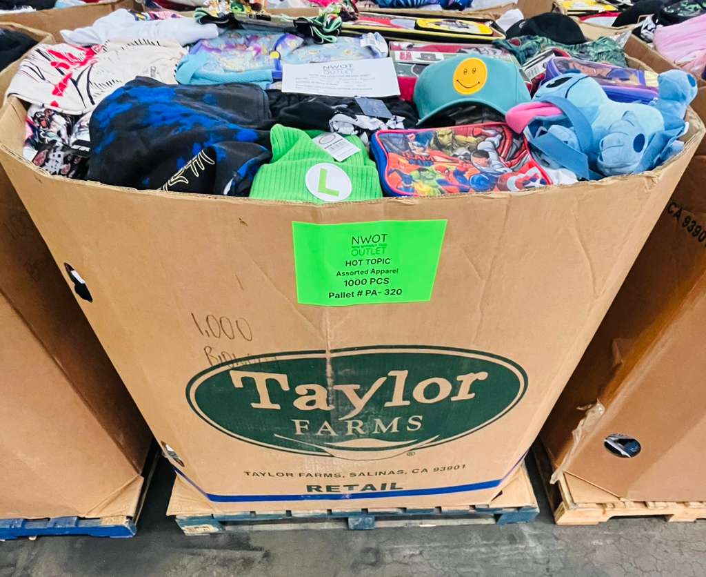 Hot Topic  | Assorted Apparel and Accessories | 1000 Pieces | Pallet #PA-320
