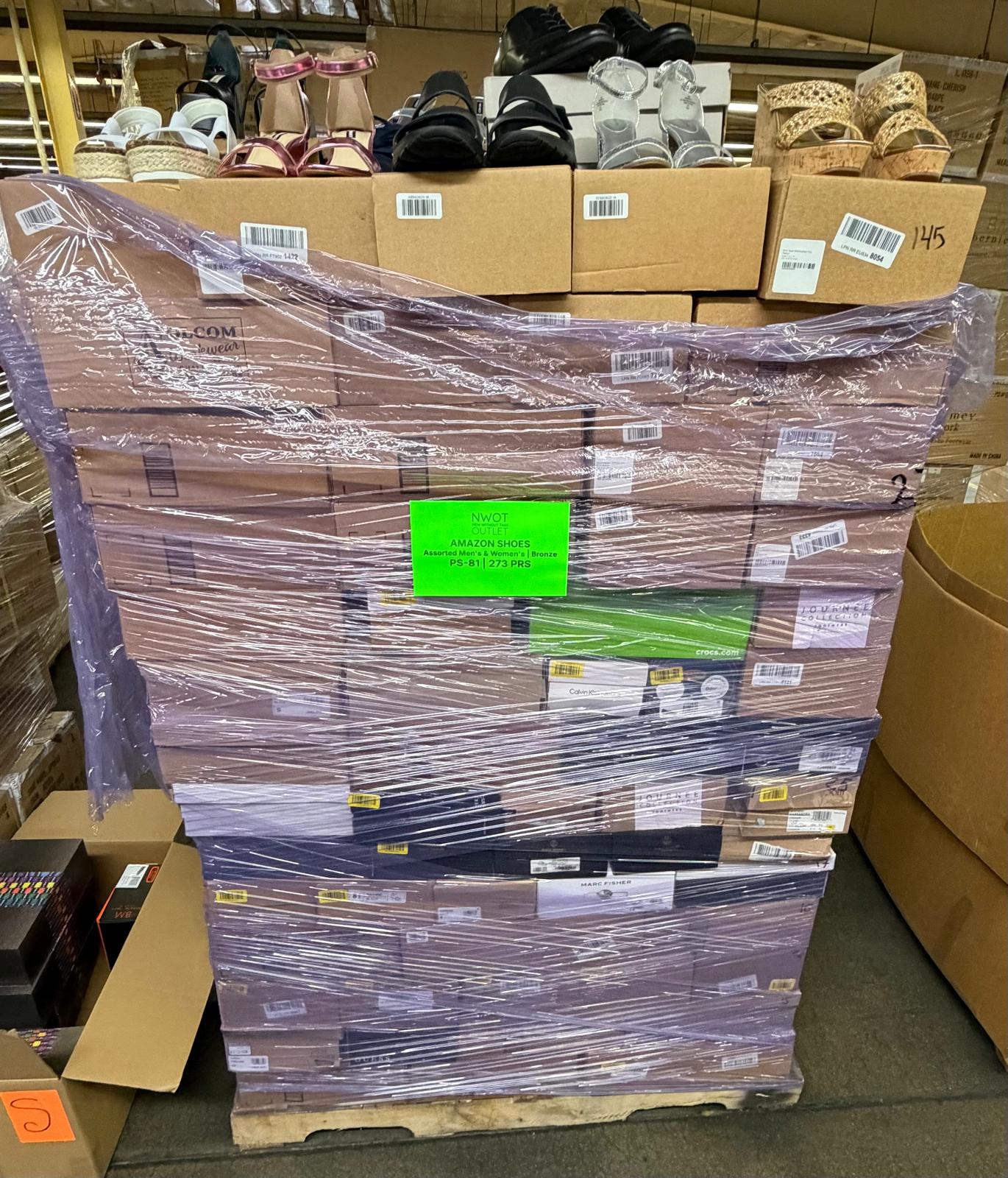 Amazon Brand Shoes | Assorted Men's and Women's Bronze Footwear | Returns | 273 Pairs | Pallet# PS-81