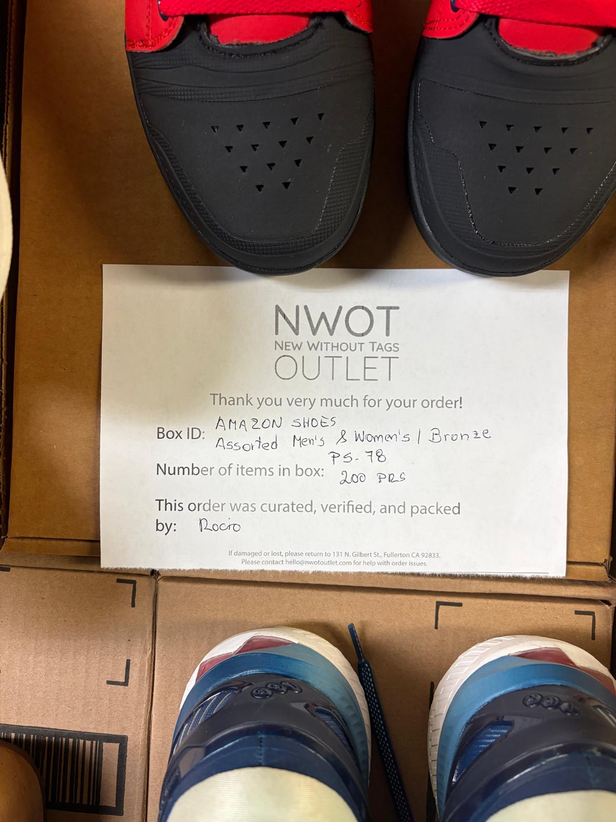 Amazon Brand Shoes | Assorted Men's and Women's Bronze Footwear | Returns | 200 Pairs | Pallet# PS-78