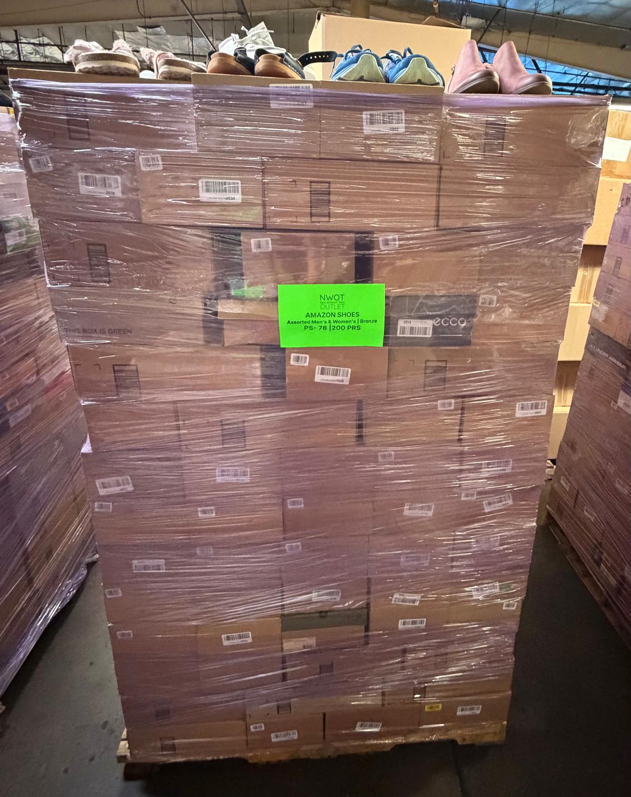 Amazon Brand Shoes | Assorted Men's and Women's Bronze Footwear | Returns | 200 Pairs | Pallet# PS-78