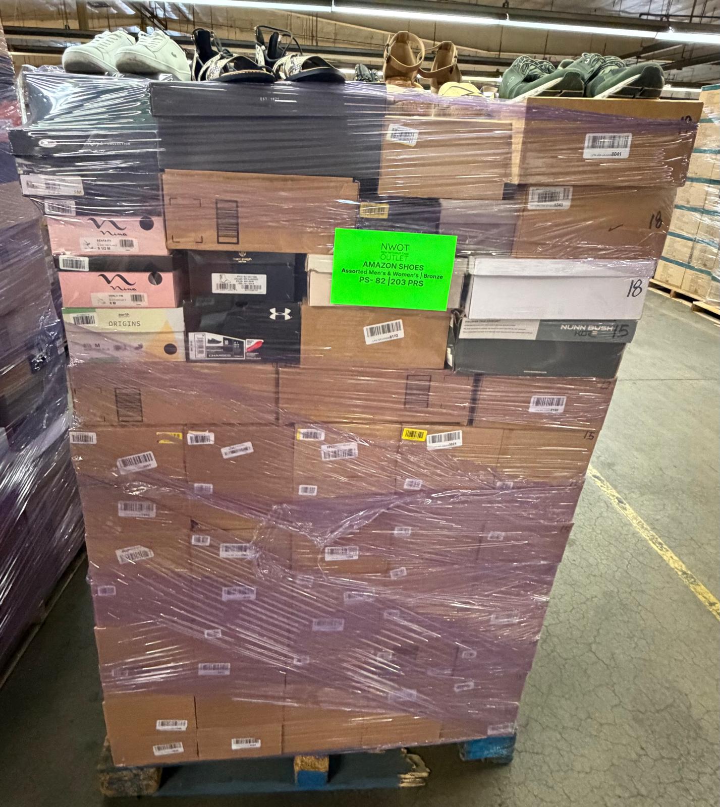 Amazon Brand Shoes | Assorted Men's and Women's Bronze Footwear | Returns | 203 Pairs | Pallet# PS-82