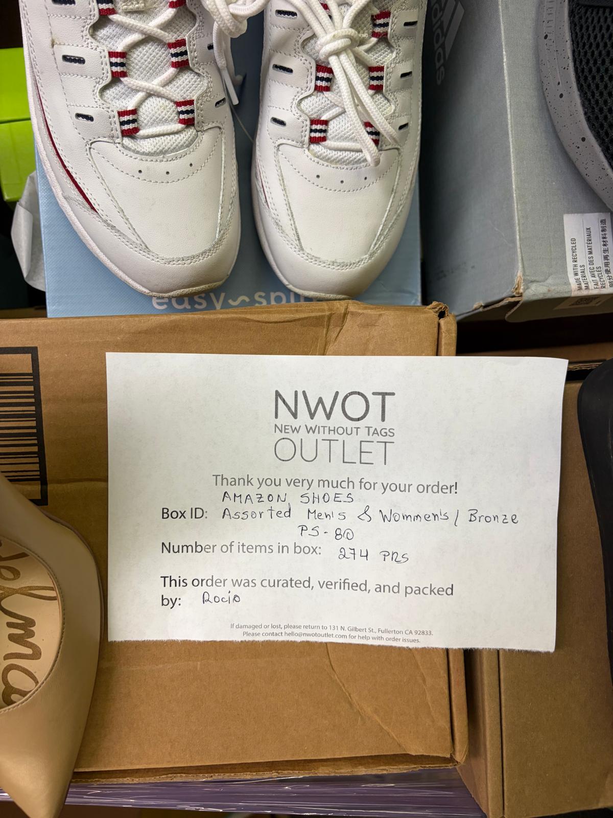 Amazon Brand Shoes | Assorted Men's and Women's Bronze Footwear | Returns | 274 Pairs | Pallet# PS-80