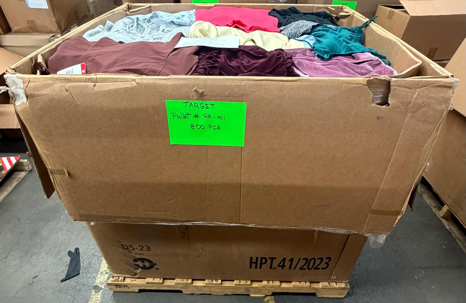 Target | Assorted  Apparel | 800 Pieces | New with Tag |Pallet #PA-411