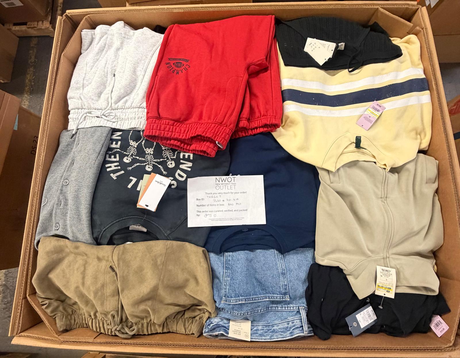 Target | Assorted  Apparel | 800 Pieces | New with Tag |Pallet #PA-410