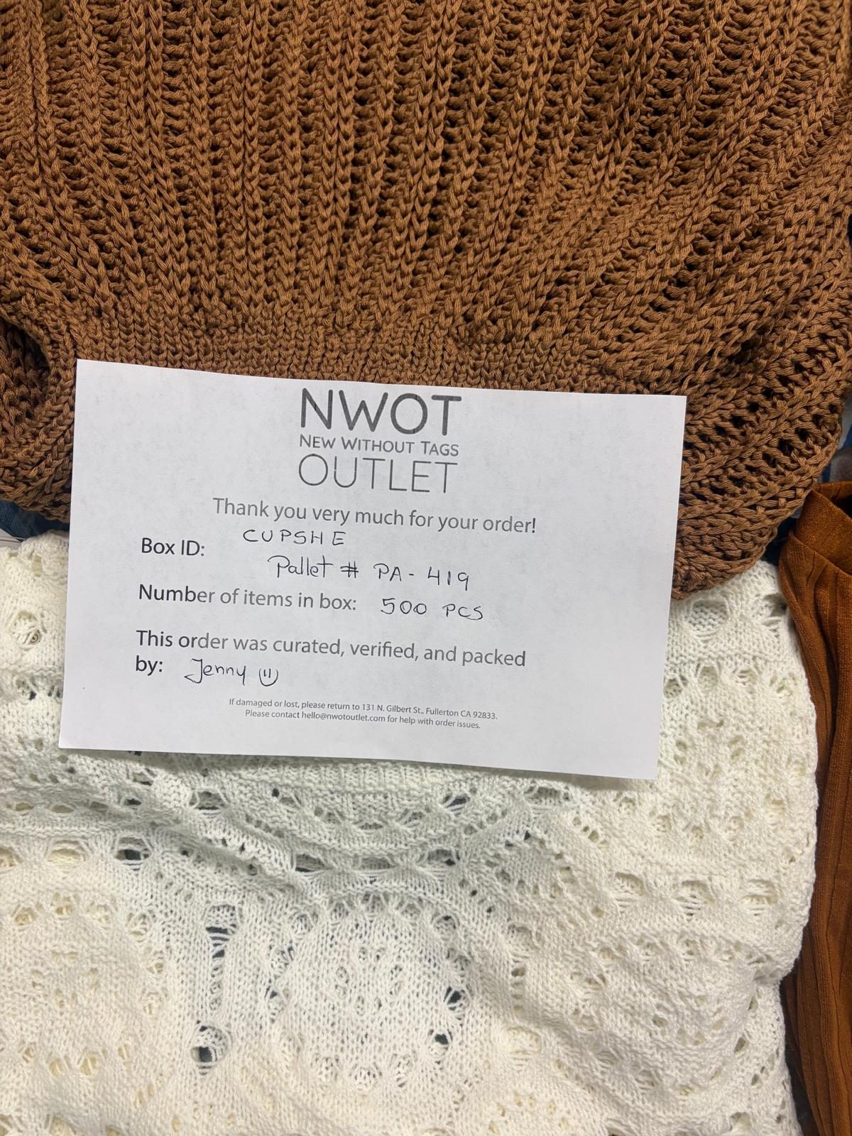 Cupshe | Assorted Women's Apparel | 500 Pieces | New with Tag | Pallet #PA-419