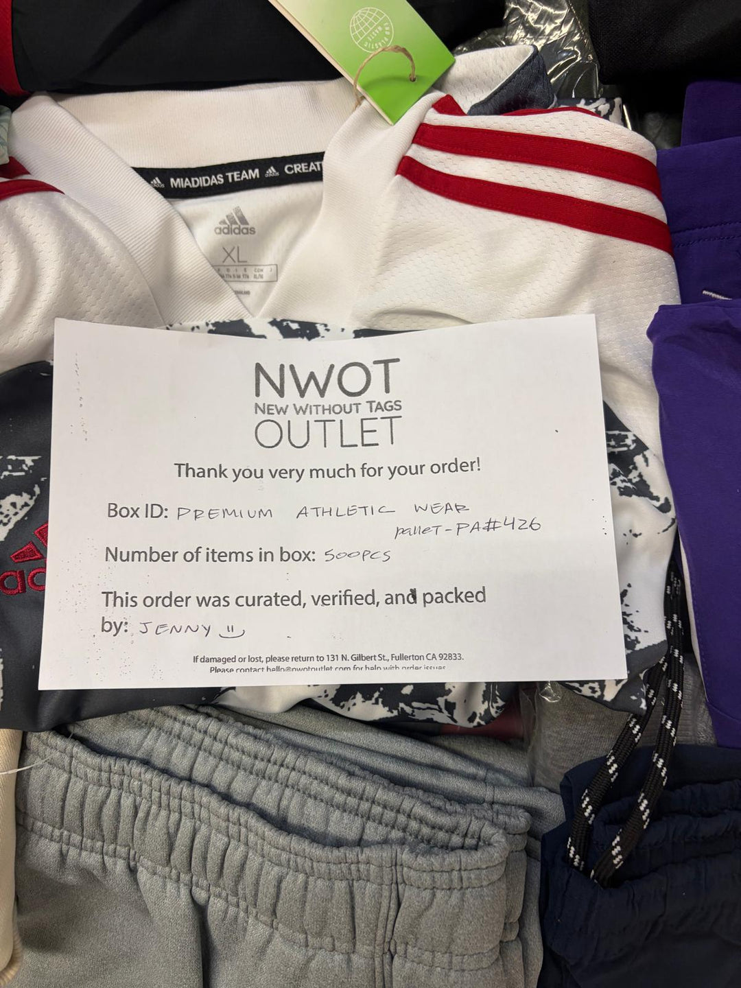 Athletic Outlet Sport | Assorted Athletic Apparel | 500 Pieces | Pallet #PA-426