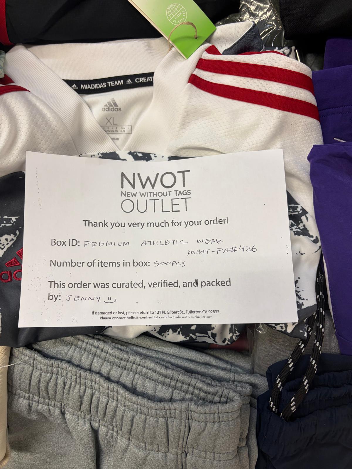 Athletic Outlet Sport | Assorted Athletic Apparel | 500 Pieces | Pallet #PA-426