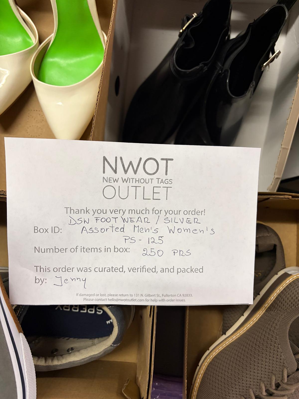 DSW Footwear/Shoes | Assorted Men's and Women's Silver Footwear | Returns | 250 Pairs | Pallet# PS-125