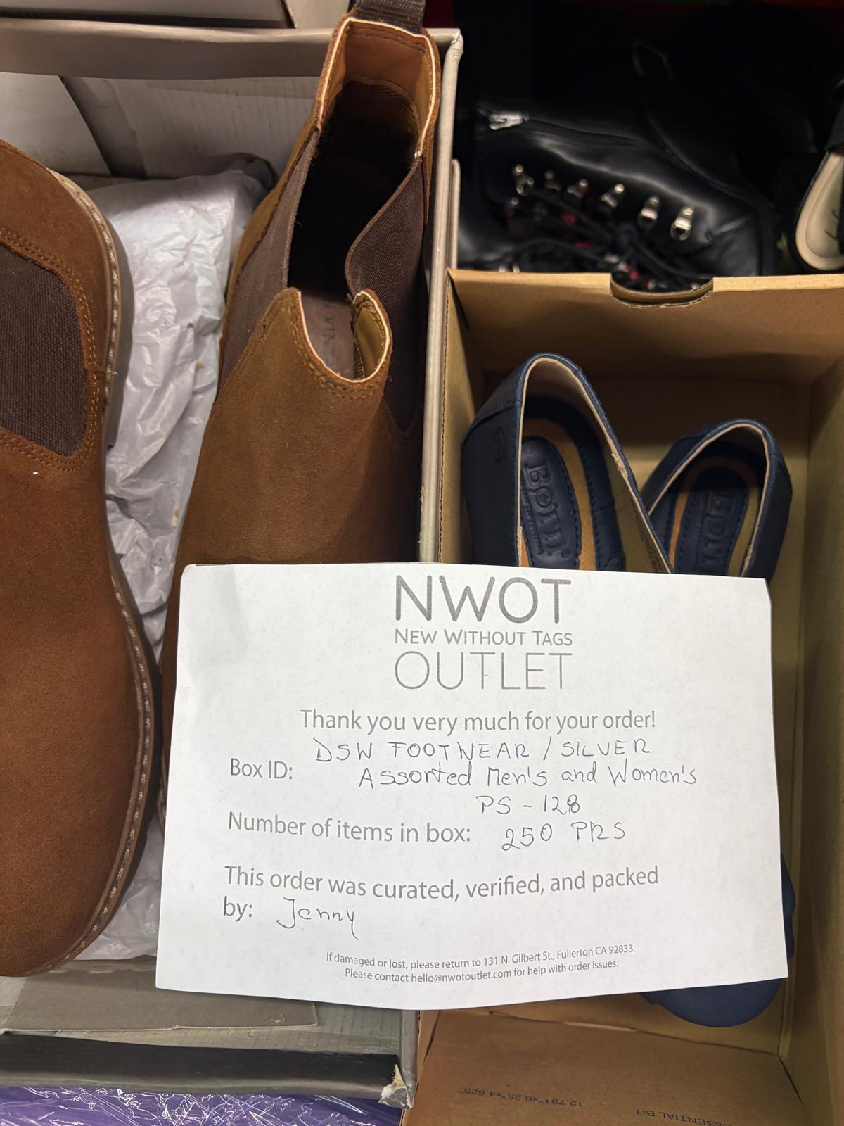 DSW Footwear/Shoes | Assorted Men's and Women's Silver Footwear | Returns | 250 Pairs | Pallet# PS-128
