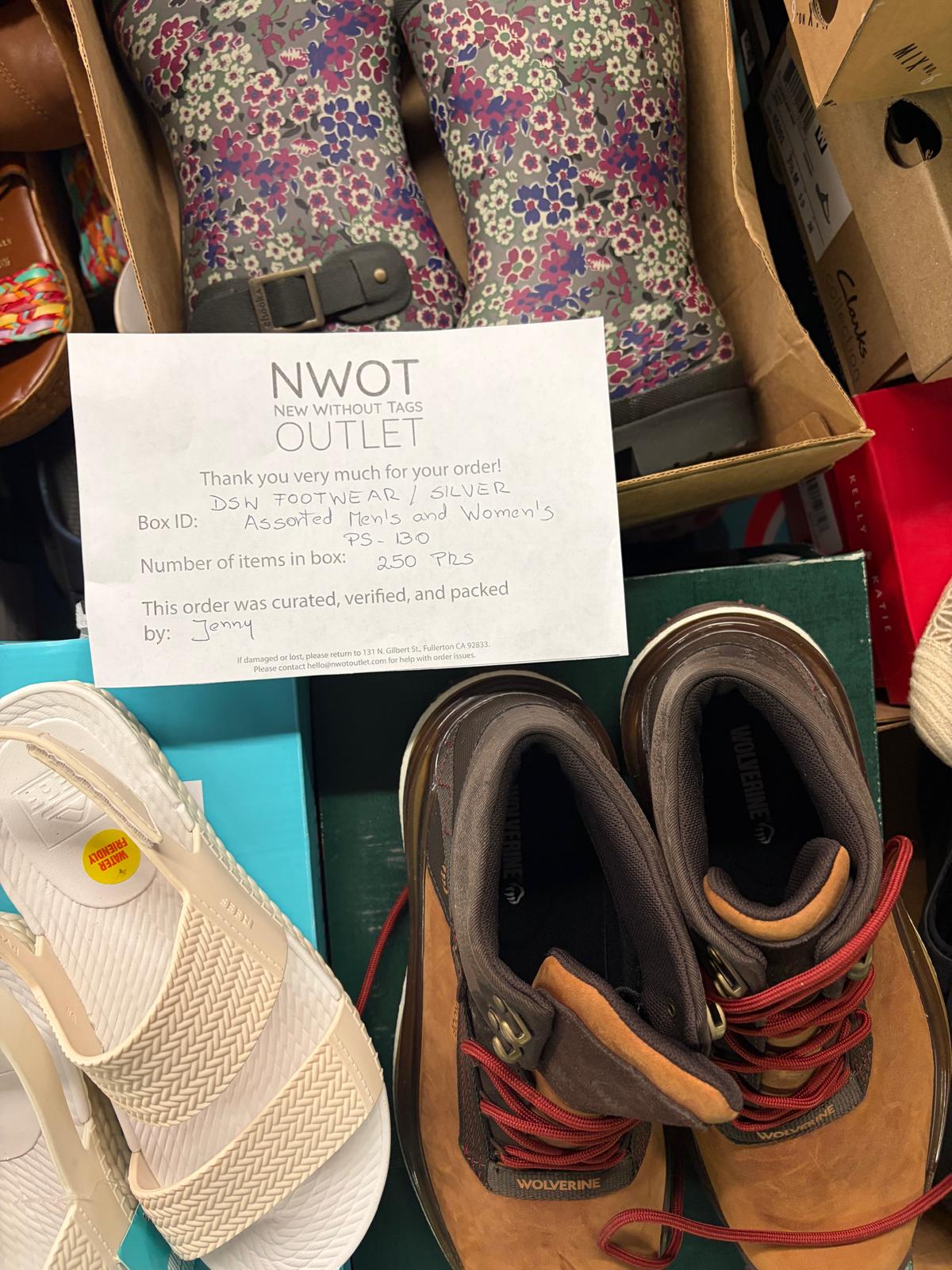 DSW Footwear/Shoes | Assorted Men's and Women's Silver Footwear | Returns | 250 Pairs | Pallet# PS-130
