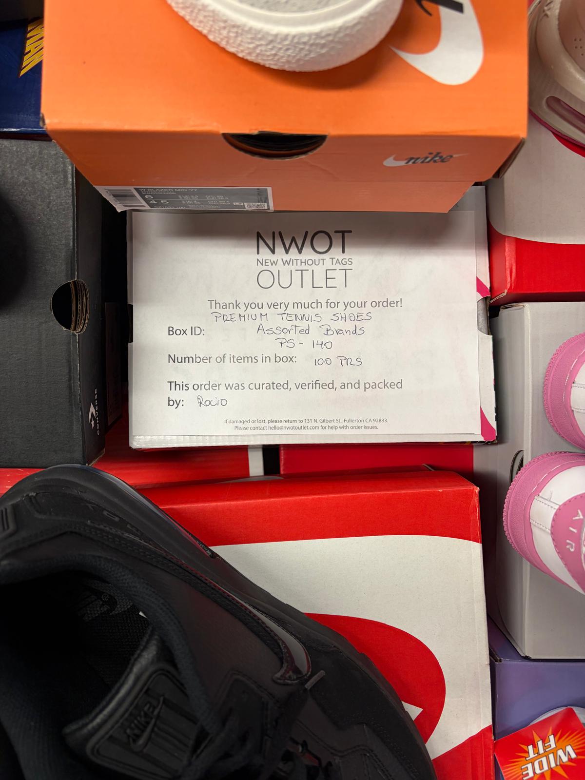 Premium Tennis Shoes | Nike & Assorted  | NWT | 100 pairs | Pallets # PS-140
