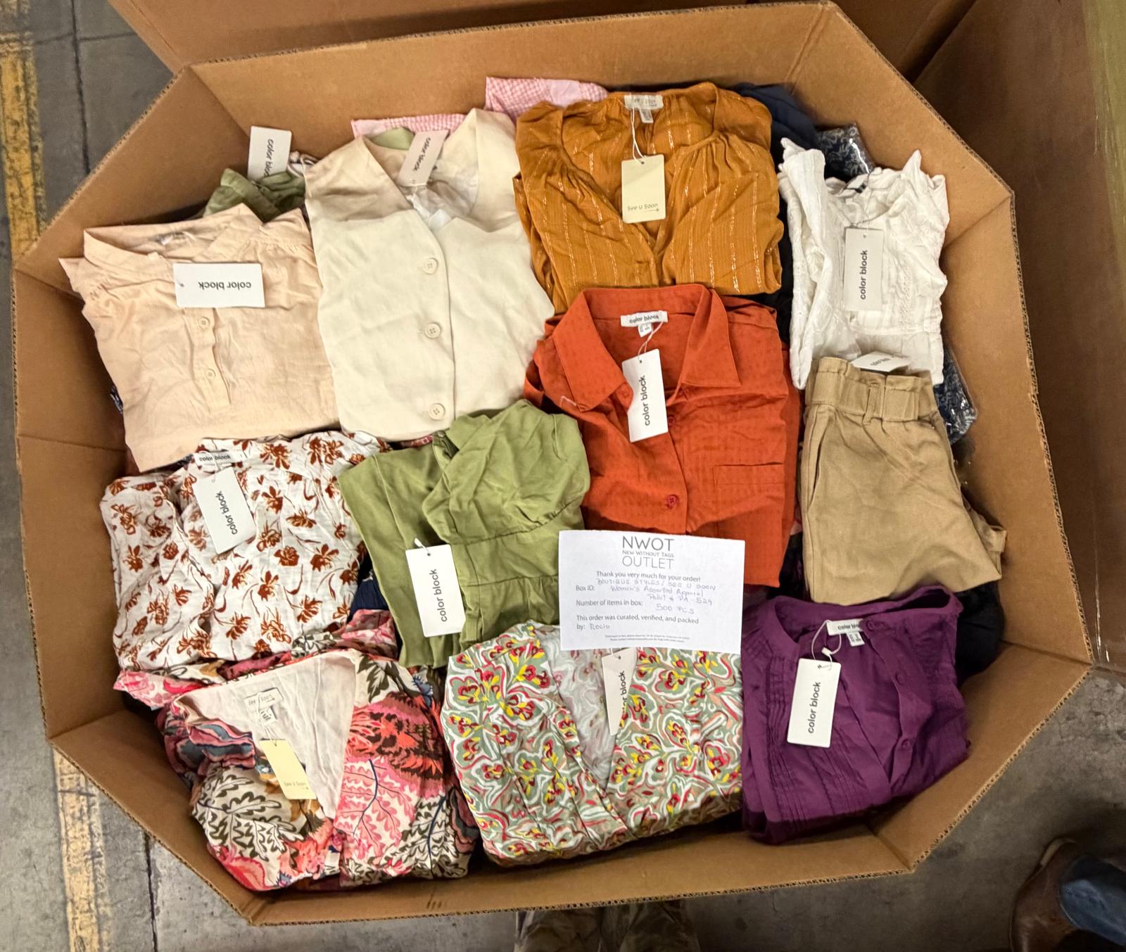 Boutique Styles | See You Soon | NWT Assorted Apparel | 500 Pieces | Pallet # PA-529