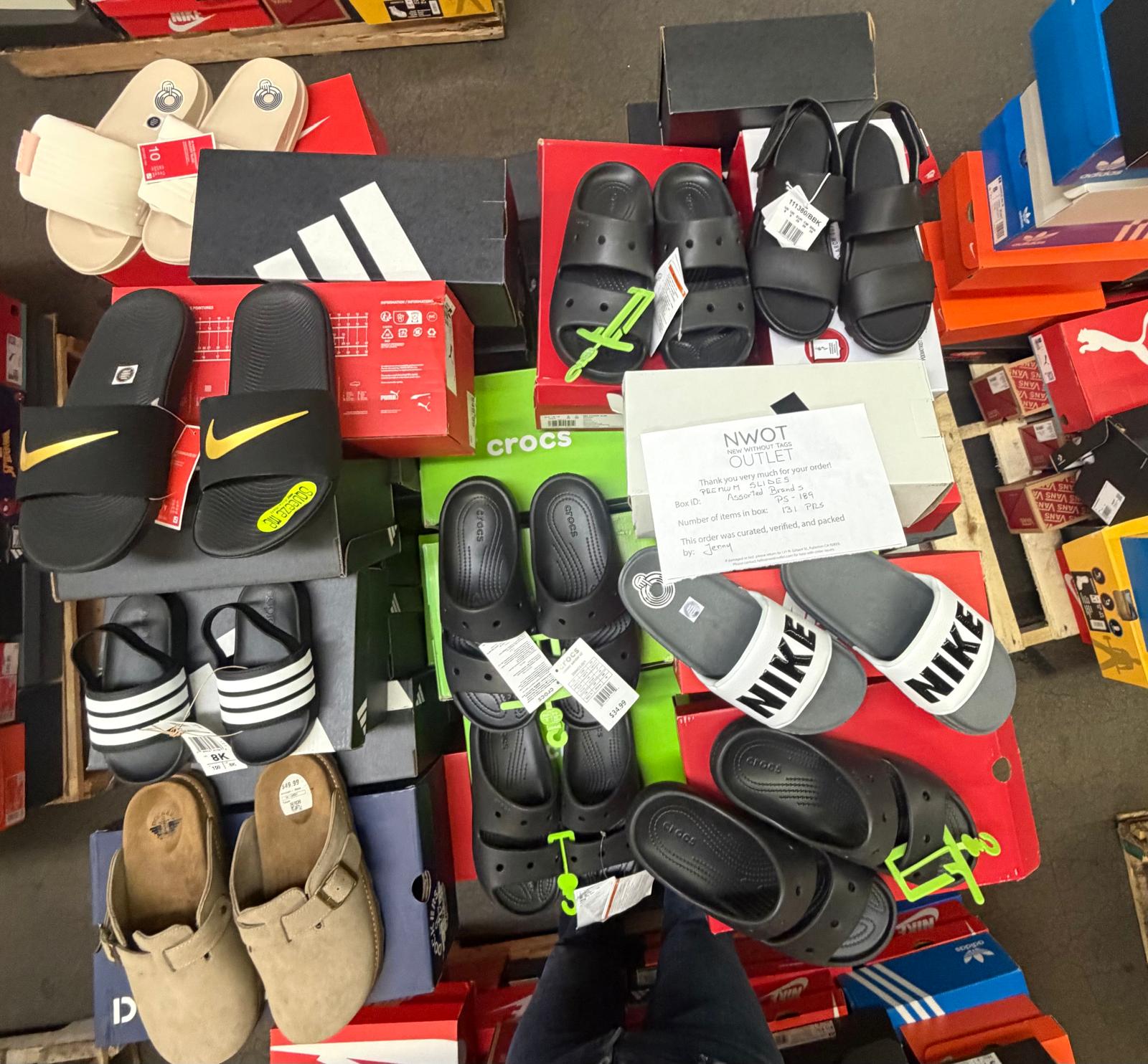 Premium Slides | Nike & Assorted  | NWT | 131 pairs | Pallets # PS-189