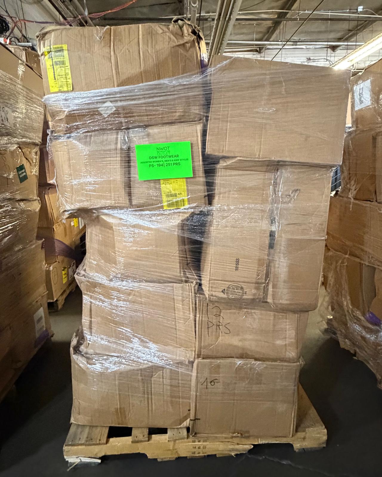 DSW Footwear/Shoes | Assorted Men's Women's & Kid's Footwear | Returns/Used | 251 Pairs | Pallet# PS-194