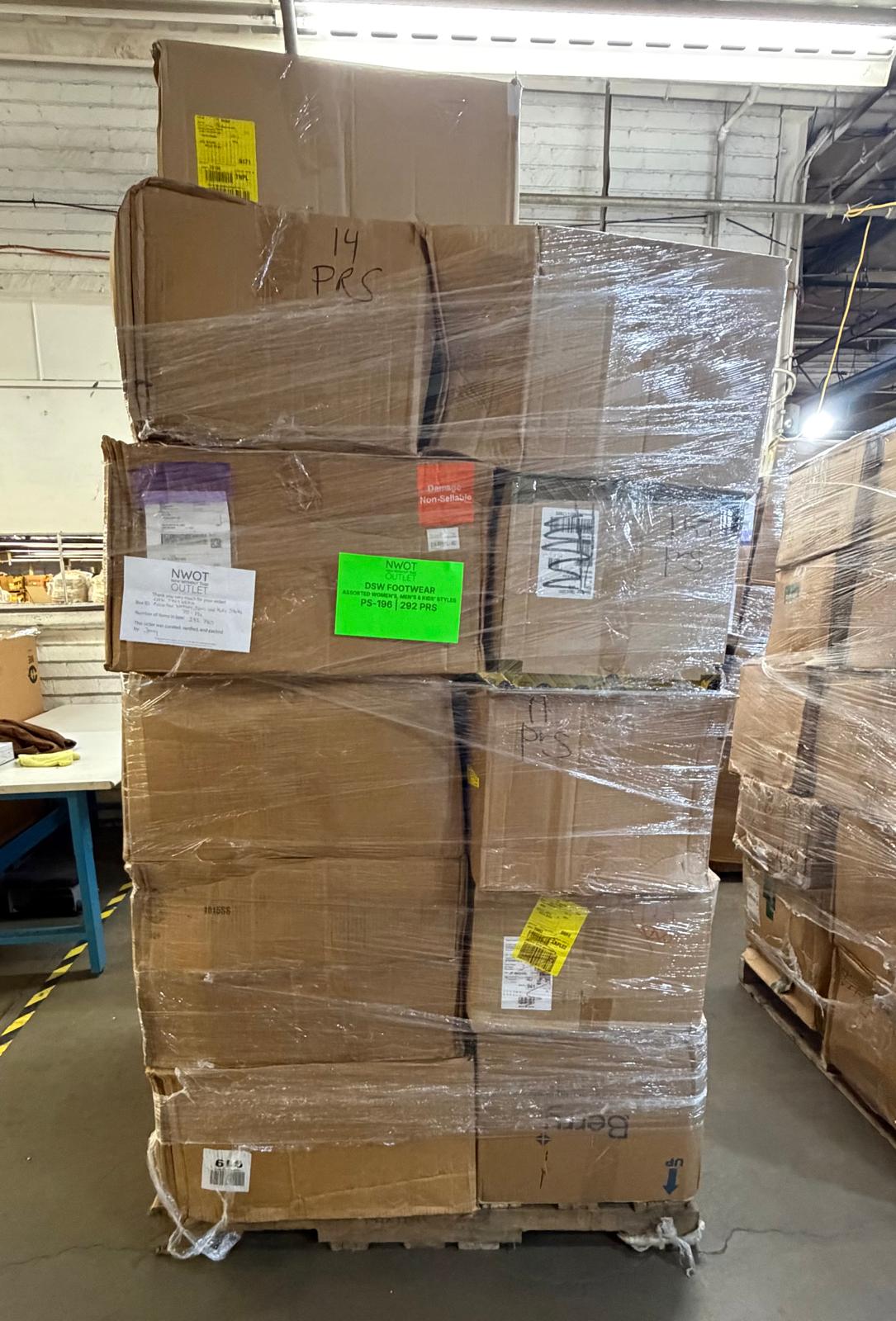DSW Footwear/Shoes | Assorted Men's Women's & Kid's Footwear | Returns/Used | 292 Pairs | Pallet# PS-196