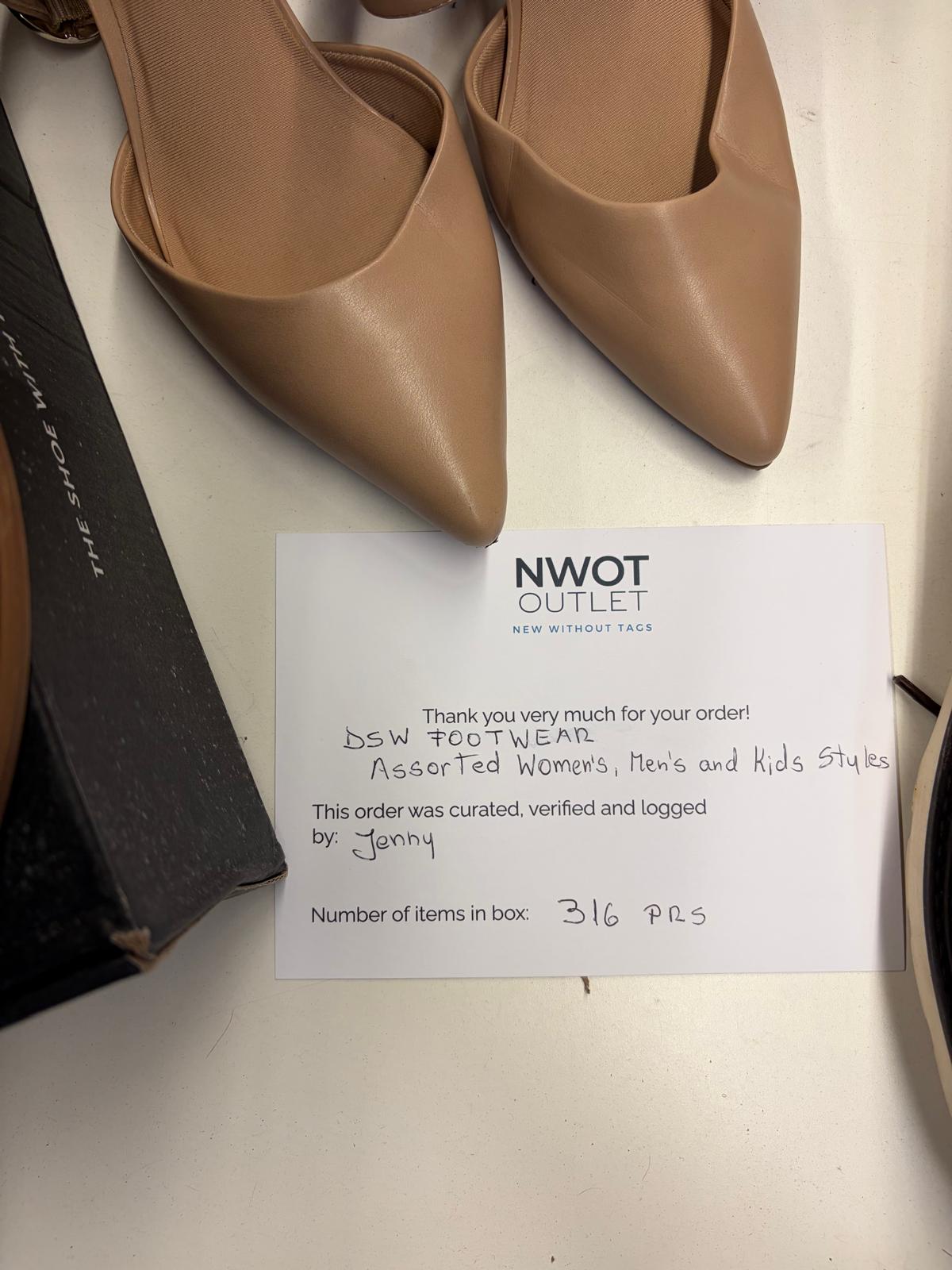 DSW Footwear/Shoes | Assorted Men's Women's & Kid's Footwear | Returns/Used | 316 Pairs | Pallet# PS-200