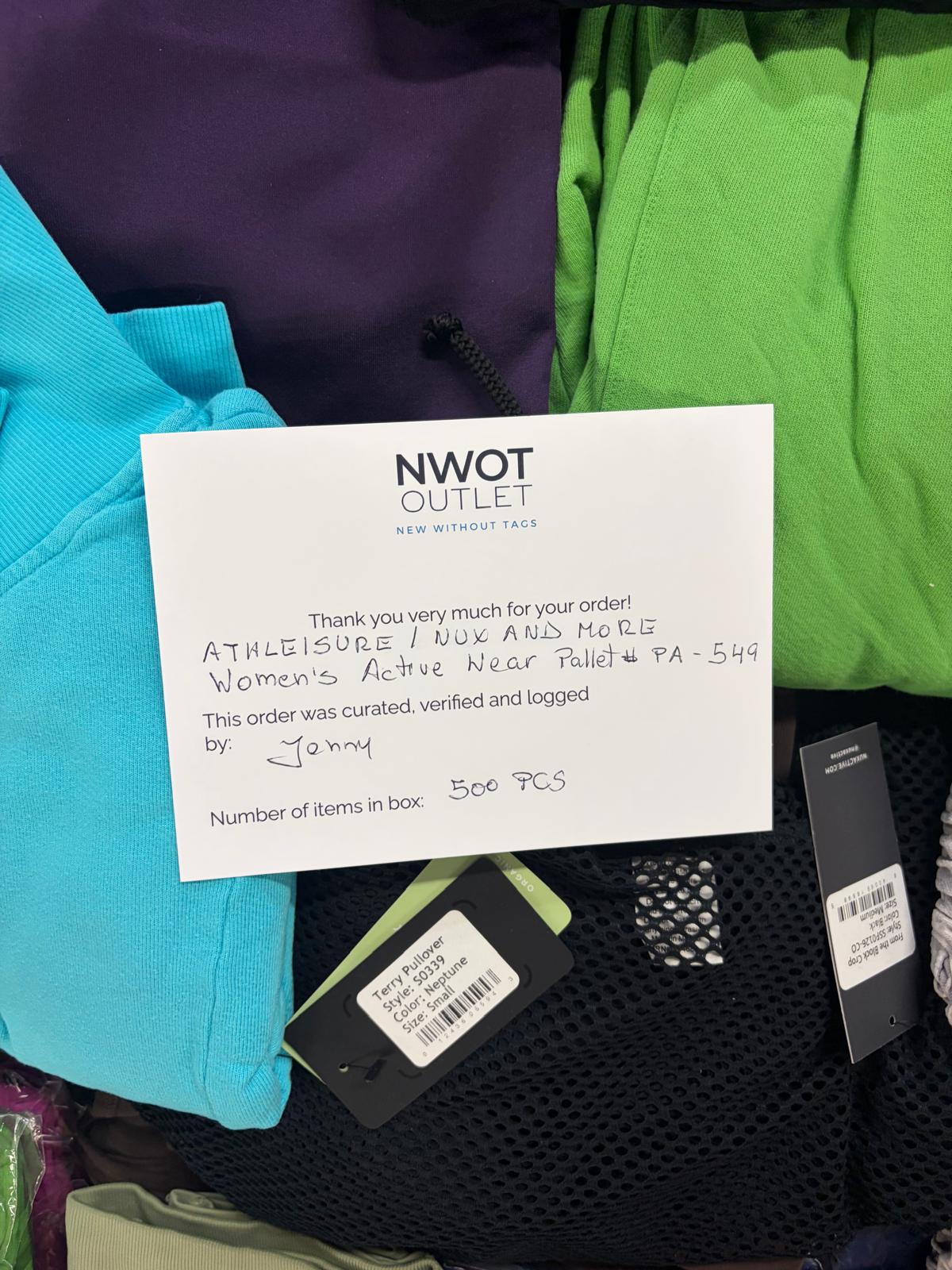 Athleisure Nux & More | Assorted Women's Apparel | 500 Pieces | NWT | Pallet #PA-549