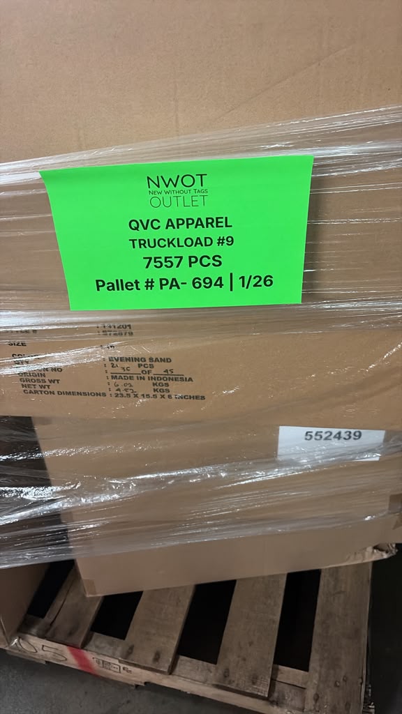 QVC APPAREL TRUCKLOAD #9 | Assorted Women's Apparel | NWT | 7557 (26 pallets) Pieces | Pallet #PA-694