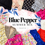 Blue Pepper Summer Mix pallet 08 — stylized cover based on this pallet's photographed garment examples; see original pallet photo