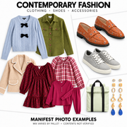 Supplier manifest examples of clothing, shoes and accessories. Mix varies by pallet; exact physical contents not verified.