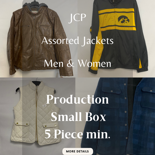 JCP | Assorted Jackets | Men's & Women's | New Production | Small Box | 5 Piece Min.