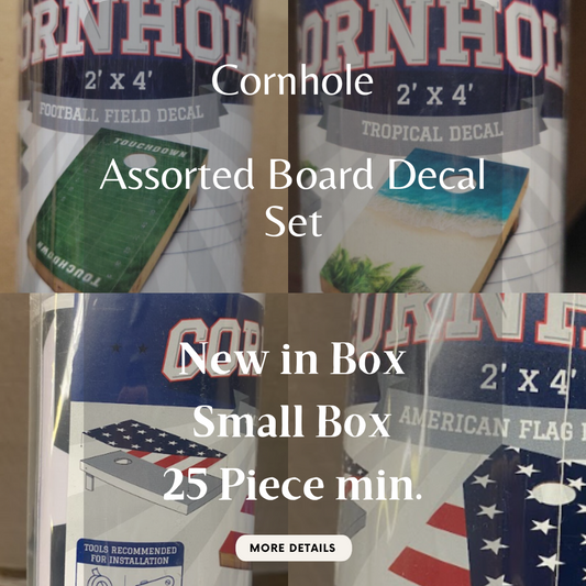 Cornhole | Assorted Board Decal Set | NWT | Small Box | 25 Piece Min.