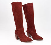 INTENTIONALLY BLANK Leather or Suede Tall Boot - Debbie — Mahogany; manifested style, manufacturer stock photo