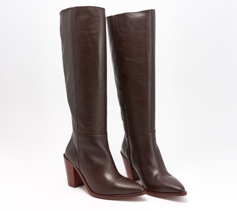 INTENTIONALLY BLANK Leather or Suede Tall Boot - Debbie — Chocolate; manifested style, manufacturer stock photo