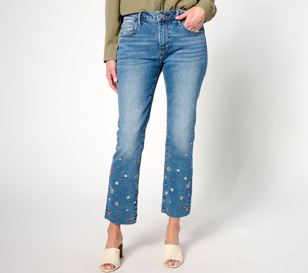 Driftwood Jeans Colette Embroidered Crop Straight Jean-Prairie — Prairie (manufacturer stock photo)