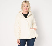 Dennis Basso V-Luxe Coat with Button Vent — Luxe Ivory (manufacturer stock photo)