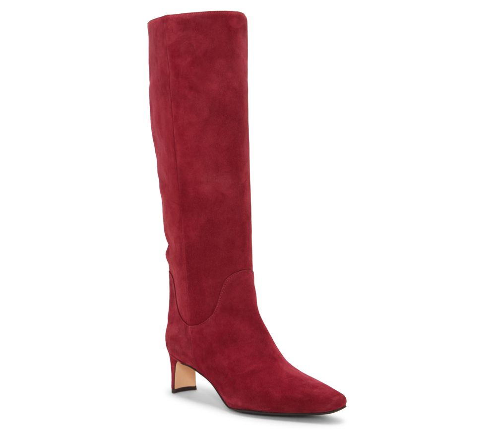Vince Camuto Leather Medium Calf Tall Boots- Avriah — Chianti; manifested style, manufacturer stock photo