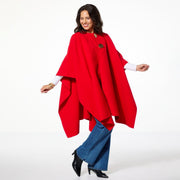 Allison Brown NY Dramatic Cape with Mega Buttons — Red (manufacturer stock photo)