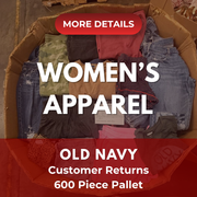 Old Navy Women's | Assorted Apparel | 600 Pieces | NWT | Pallet #PA-594