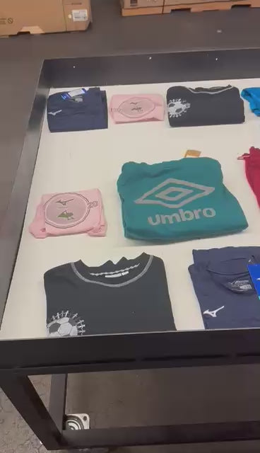 Load video: LA Brands | Mizuno/Umbro | Assorted Athletic Apparel | 25 Pieces | Small Box #SMA-60