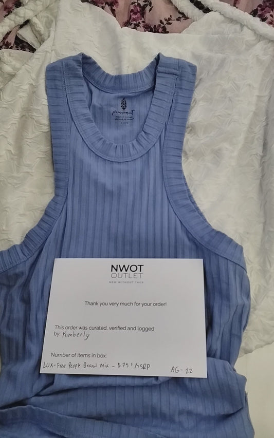 FREE PEOPLE & MORE | Women's Assorted Apparel | BRANDED BOX | Shelf-Pulls/Returns | 25 Pieces | Small Box #AG-22