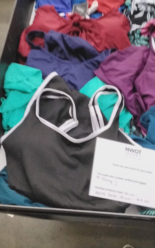 AMZN | Women's Assorted Swimwear Sets | NWT/NIB | SILVER Box | 50 Pieces | Small Box #A-55