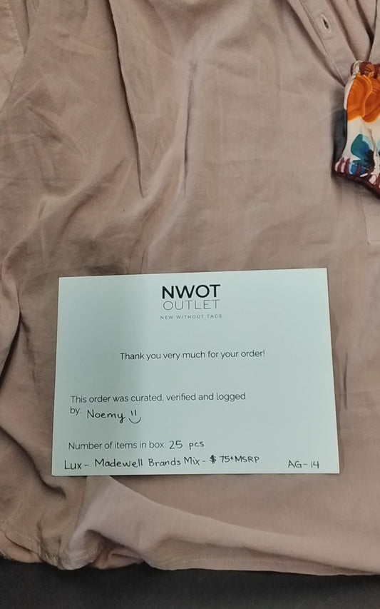 MADEWELL & MORE | Women's Assorted Apparel | $75+ MSRP | BRANDED BOX | Shelf-Pulls/Returns | 25 Pieces | Small Box #AG-14