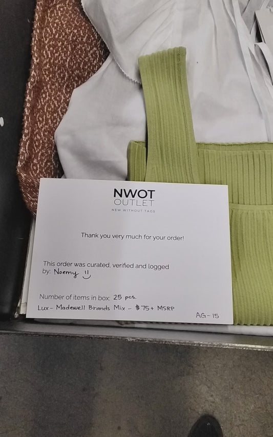 MADEWELL & MORE | Women's Assorted Apparel | $75+ MSRP | BRANDED BOX | Shelf-Pulls/Returns | 25 Pieces | Small Box #AG-15